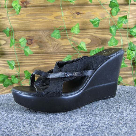 Jessica Simpson Women's Quell Flip‎ Flop Black Fabric 7 Medium Gently Used 2025 - Picture 1 of 6